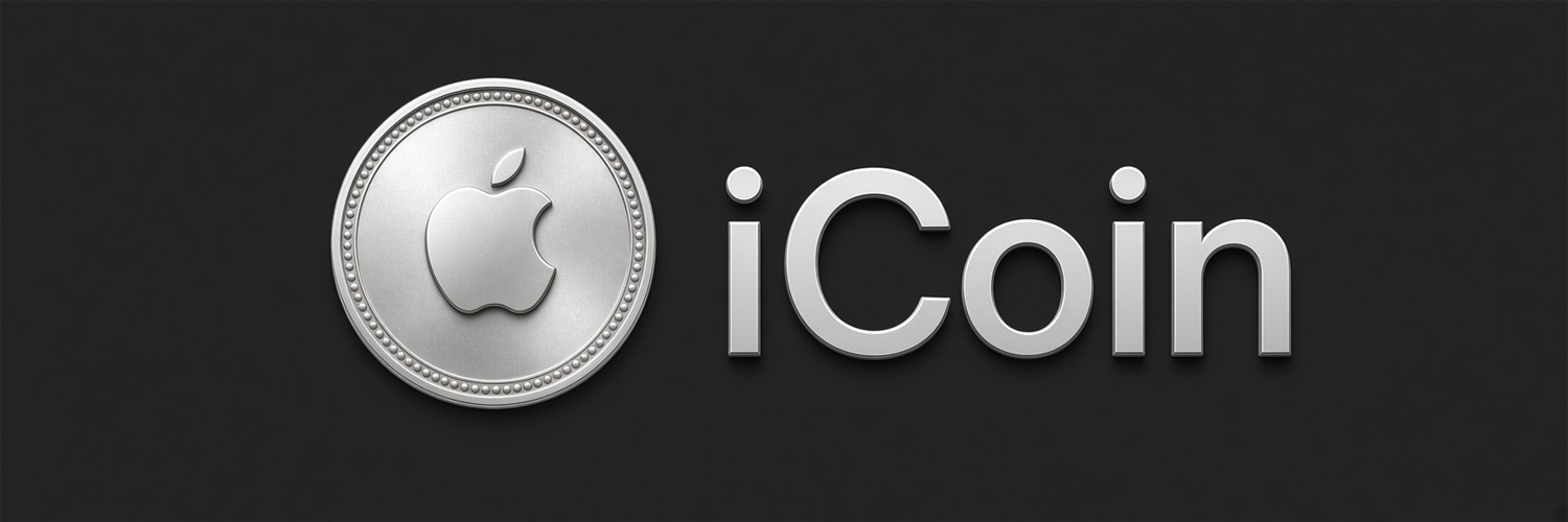 iCoin silver coin artwork on a dark background